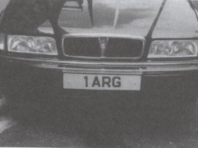 Embassy Diplomatic Flag UK Number Plate of Argentina - 1 ARG